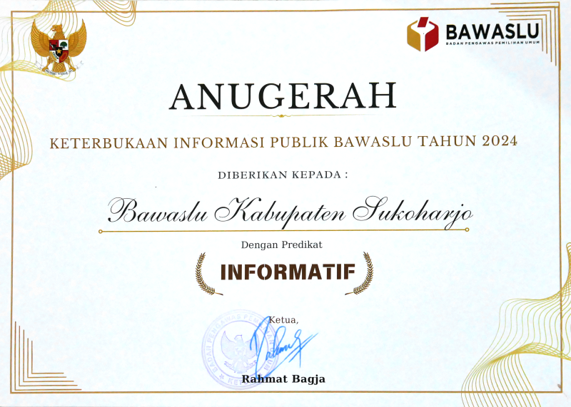 Raih Predikat Informatif dalam Anugerah Keterbukaan Infromasi Bawaslu