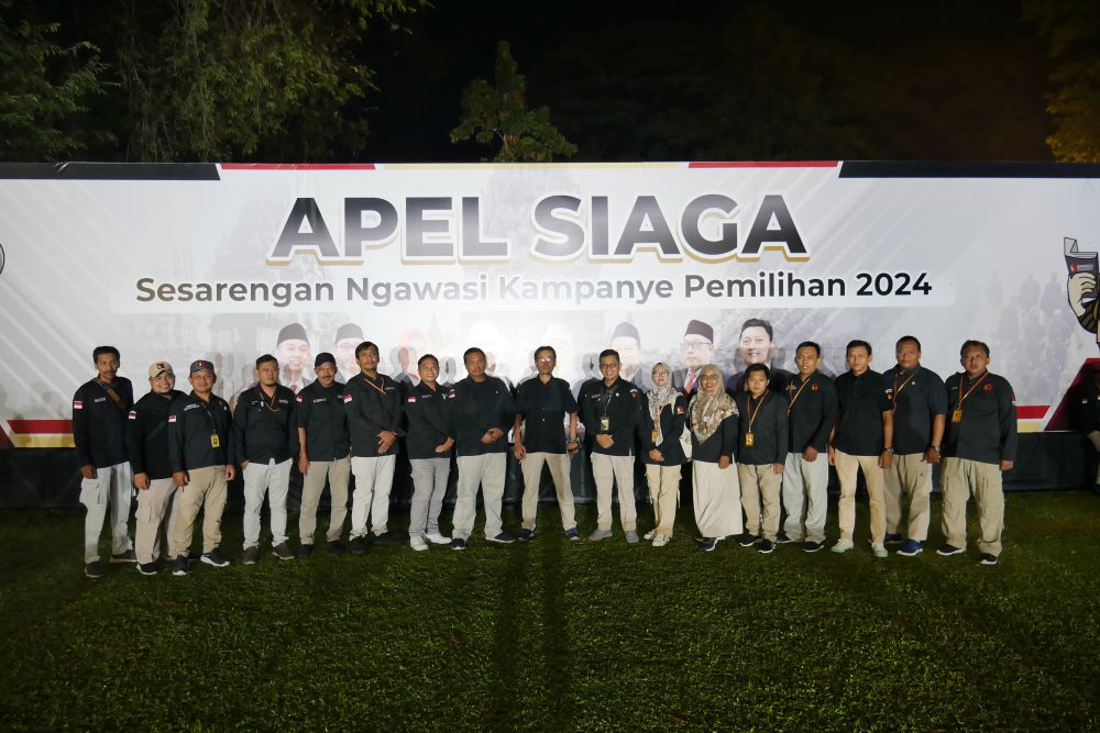 Ikuti Apel Siaga Sesarengan Ngawasi Kampanye Pemilihan Tahun 2024 di Candi Perambanan