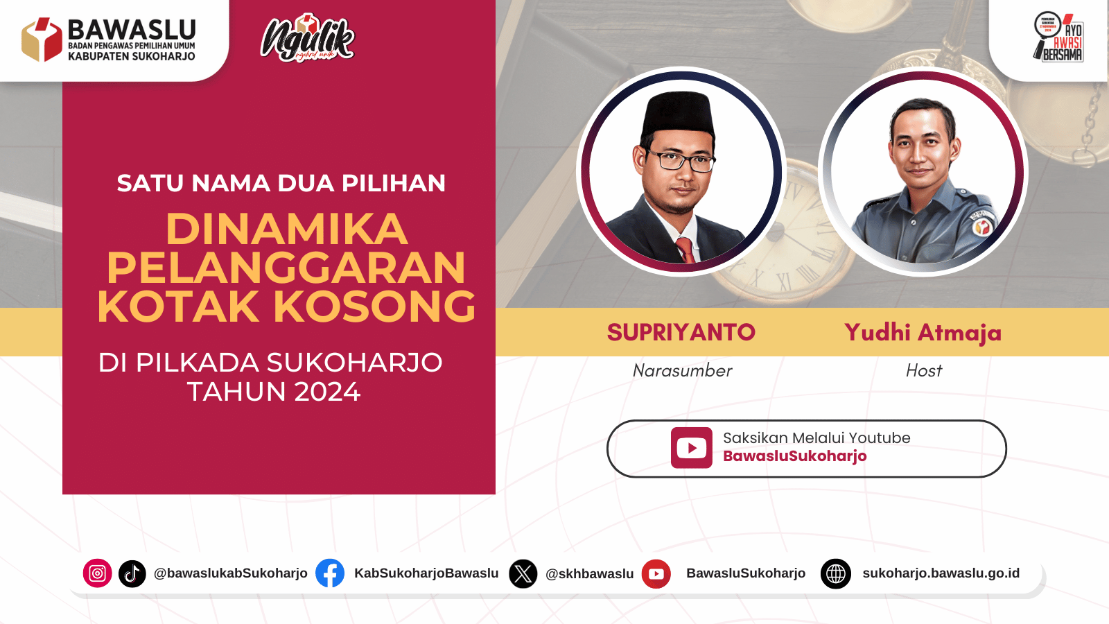 Satu Nama Dua Pilihan, Dinamika Pelanggaran Kotak Kosong di Pilkada Sukoharjo Tahun 2024