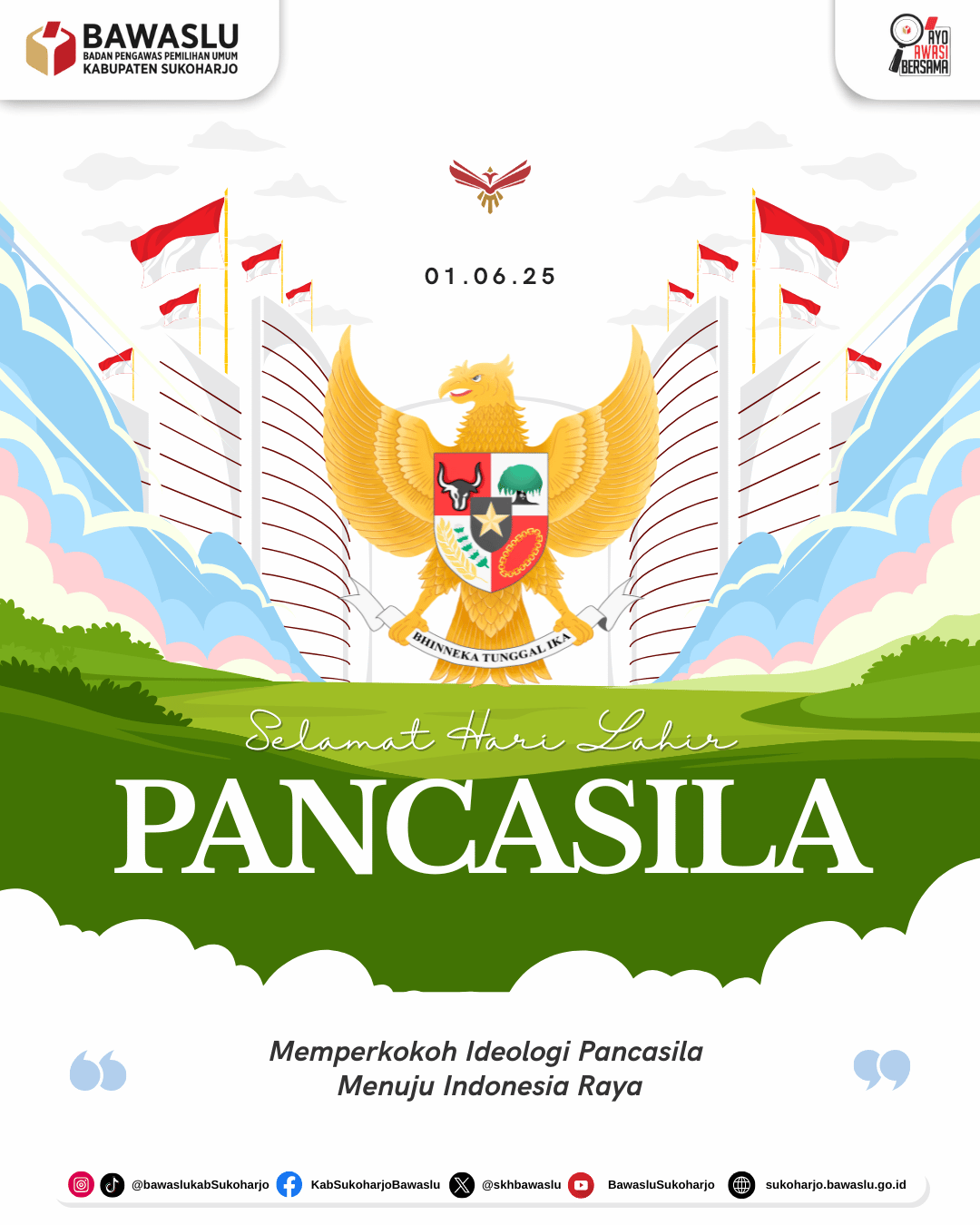 Memperingati Hari Lahir Pancasila: Bawaslu Teguhkan Komitmen Pengawasan Demi Demokrasi Berlandaskan Nilai-Nilai Luhur Bangsa