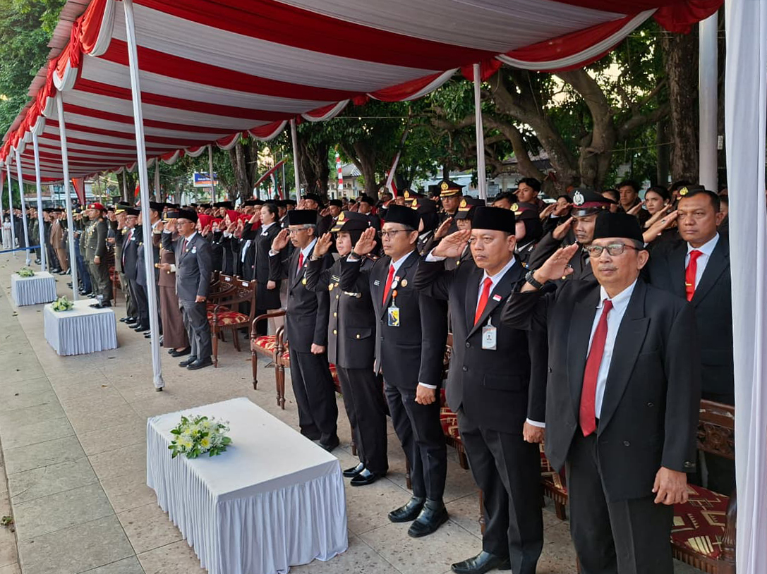 Penurunan Bendera HUT ke-80 RI Kab. Sukoharjo