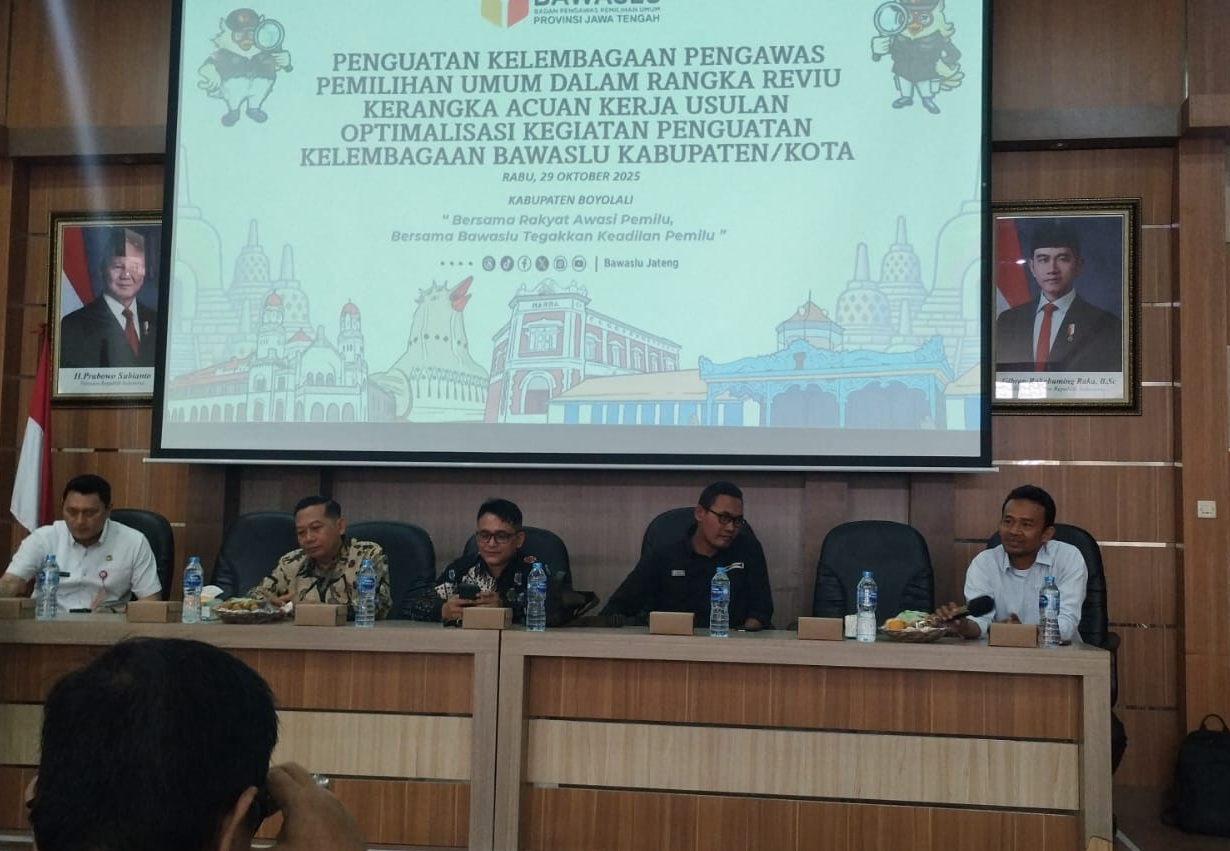 Optimalisasi Penguatan Kelembagaan, Bawaslu Sukoharjo Hadiri Kegiatan Reviu KAK di Tingkat Provinsi