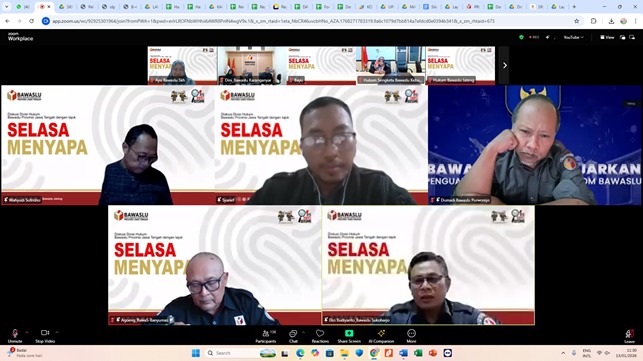 Bawaslu Sukoharjo Ikuti Diskusi Terkait Implikasi Pemberlakuan KUHP Nasional Terhadap Penegakan Hukum Pidana Pemilu