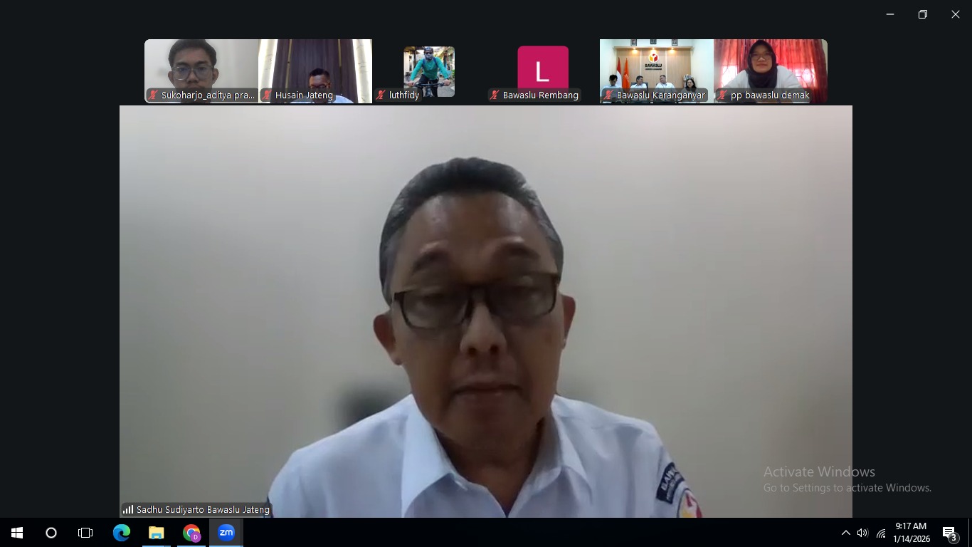 Perkuat Akurasi Data, Bawaslu Sukoharjo Ikuti Validasi SIGAP Lapor