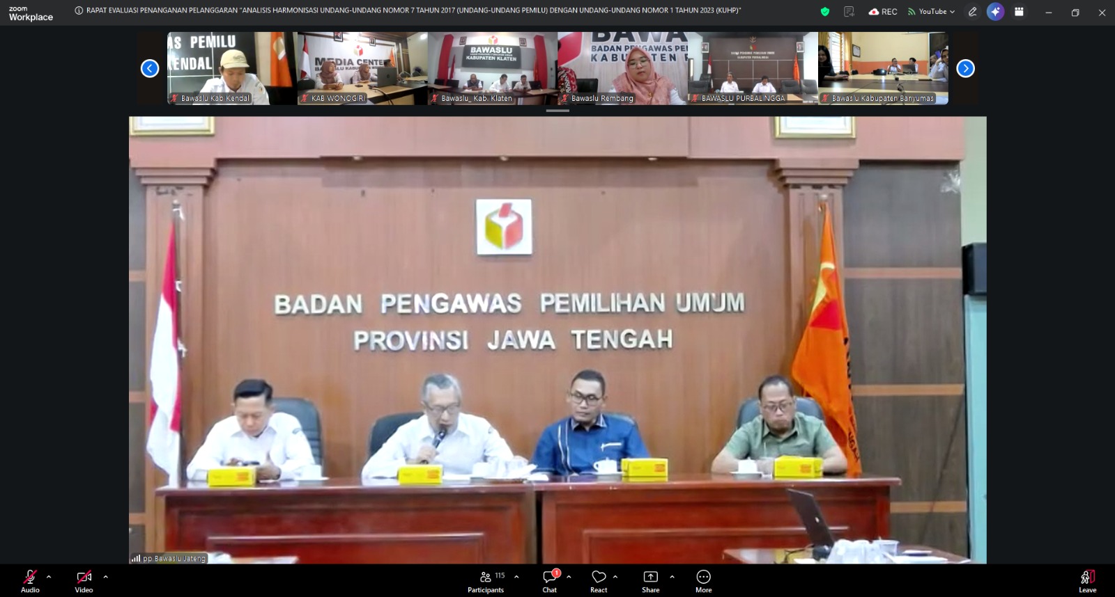 Bawaslu Sukoharjo Ikuti Rapat Evaluasi Penanganan Pelanggaran, Dorong Harmonisasi UU Pemilu dan KUHP