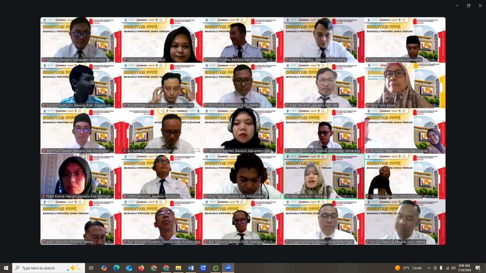Delapan Staf PPPK Bawaslu Sukoharjo Rampungkan Orientasi Pengenalan Nilai dan Etika Instansi
