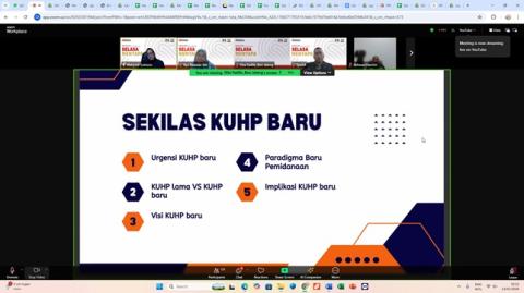 Bawaslu Sukoharjo Ikuti Diskusi Terkait Implikasi Pemberlakuan KUHP Nasional Terhadap Penegakan Hukum Pidana Pemilu 2