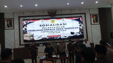 Ketua Bawaslu Sukoharjo Hadiri Sosialisasi Pilkades Serentak 2026, Plt Bupati Tekankan Pesan Berintegritas 2