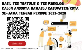 Pengumuman Hasil Test Tertulis dan Test Psikologi Calon Anggota Bawaslu Kabupaten Sukoharjo Periode 2023 - 2028